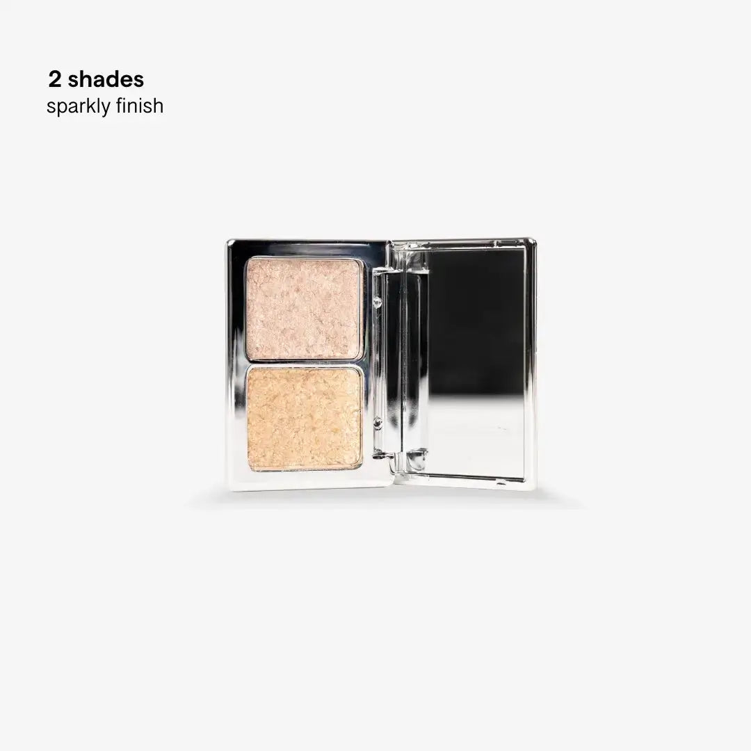 SARELLY LA MIL SOMBRAS Mini Eyeshadow Palette in the Creamy Sparkle Duo shade with two shimmery eyeshadows